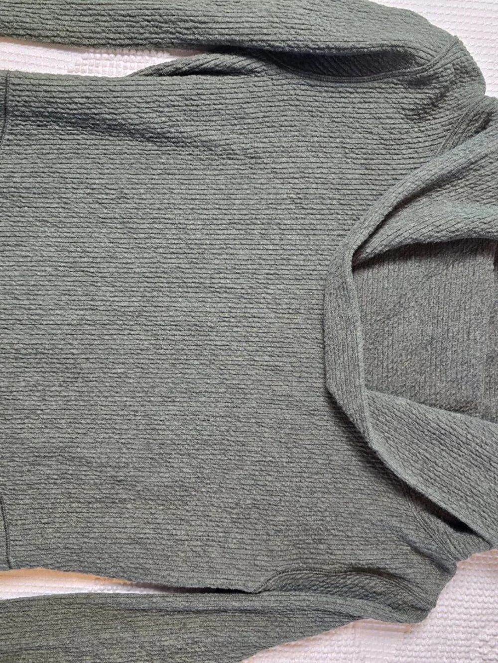 lululemon Women's Green Waffle Knit Cowl Neck Pullover Dress Pockets M